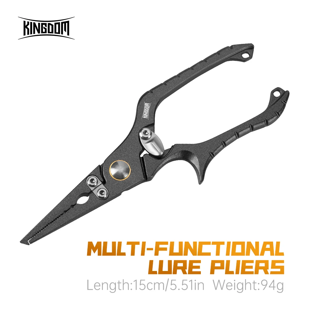 Рыболовные плоскогубцы Kingdom, многофункциональные, 15 см, 97 г, для удаления крючков с разрезным кольцом, рыболовные снасти, рыболовное снаряжение из нержавеющей стали