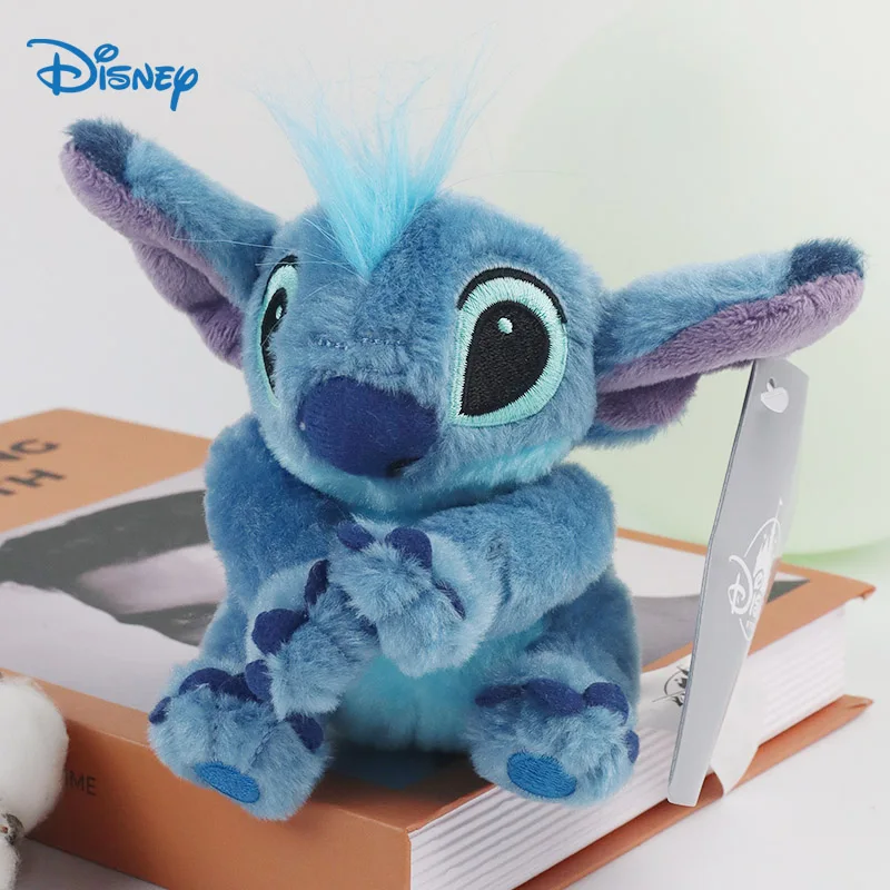 

12cm Scented Blue Disney Lilo And Stitch Plush Toy Cute Keychains For Backpacks Anime Kawaii Plushie Key Chain Girl Boy Gift
