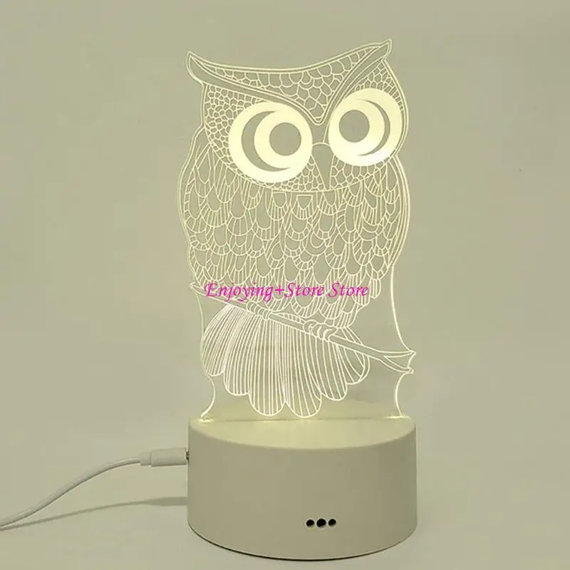 

G6DA Crystal Wooden Lighted Base Stand Night LEDDisplay Base Pedestal Lamp Decor