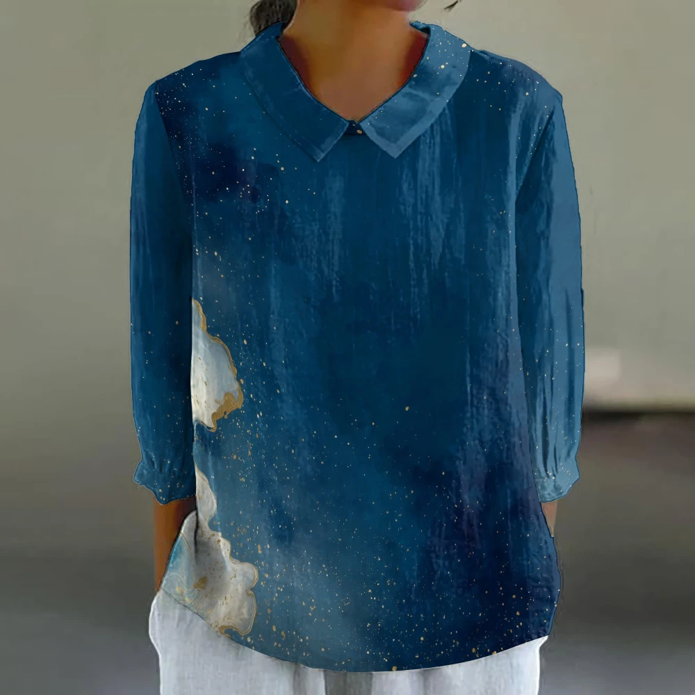 

2025 New Female's Bubble Crinkle Shirt Casual Turn-down Collar Long Sleeve Tops Women Office Lady Shirts