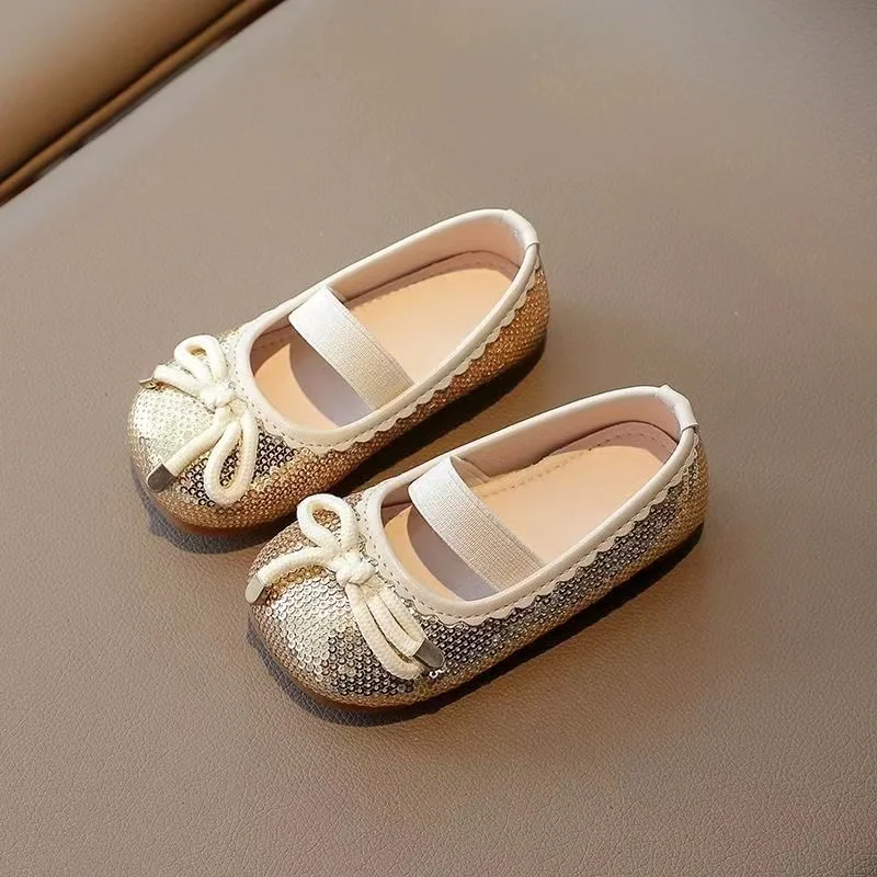 Petites chaussures simples à paillettes pour filles, chaussures de princesse à l'offre elles souples pour enfants, mode pour bébés, nouvelle marée, automne 2024