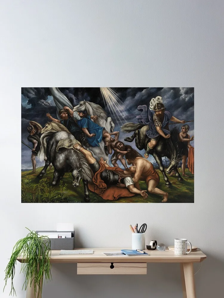 The Conversion of Saul SAAM, Print Art Canvas Poster, For Living Room Decor, Home Wall Picture
