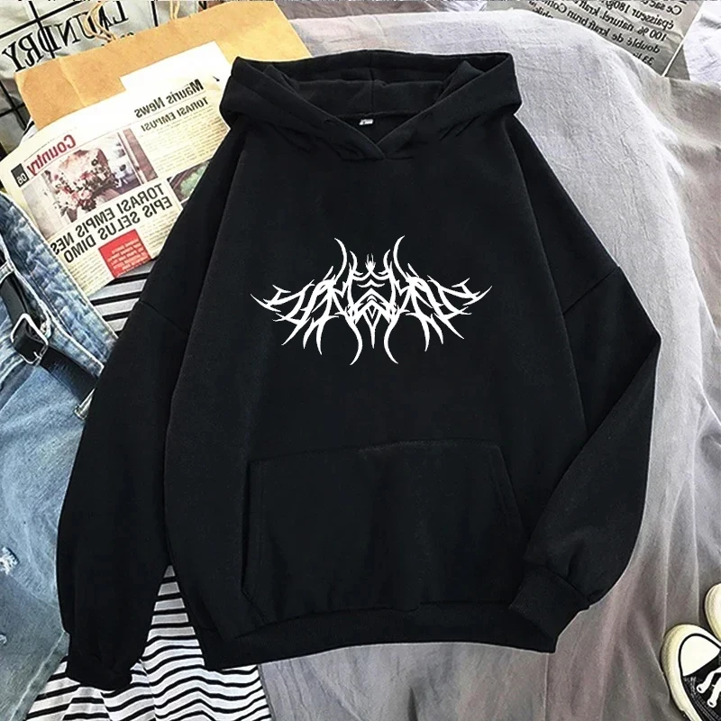 

Новинка: Женские толстовки в стиле Y2K, с капюшоном, длинным рукавом, свободного кроя, для девочек, городская повседневная мода, уличная одежда