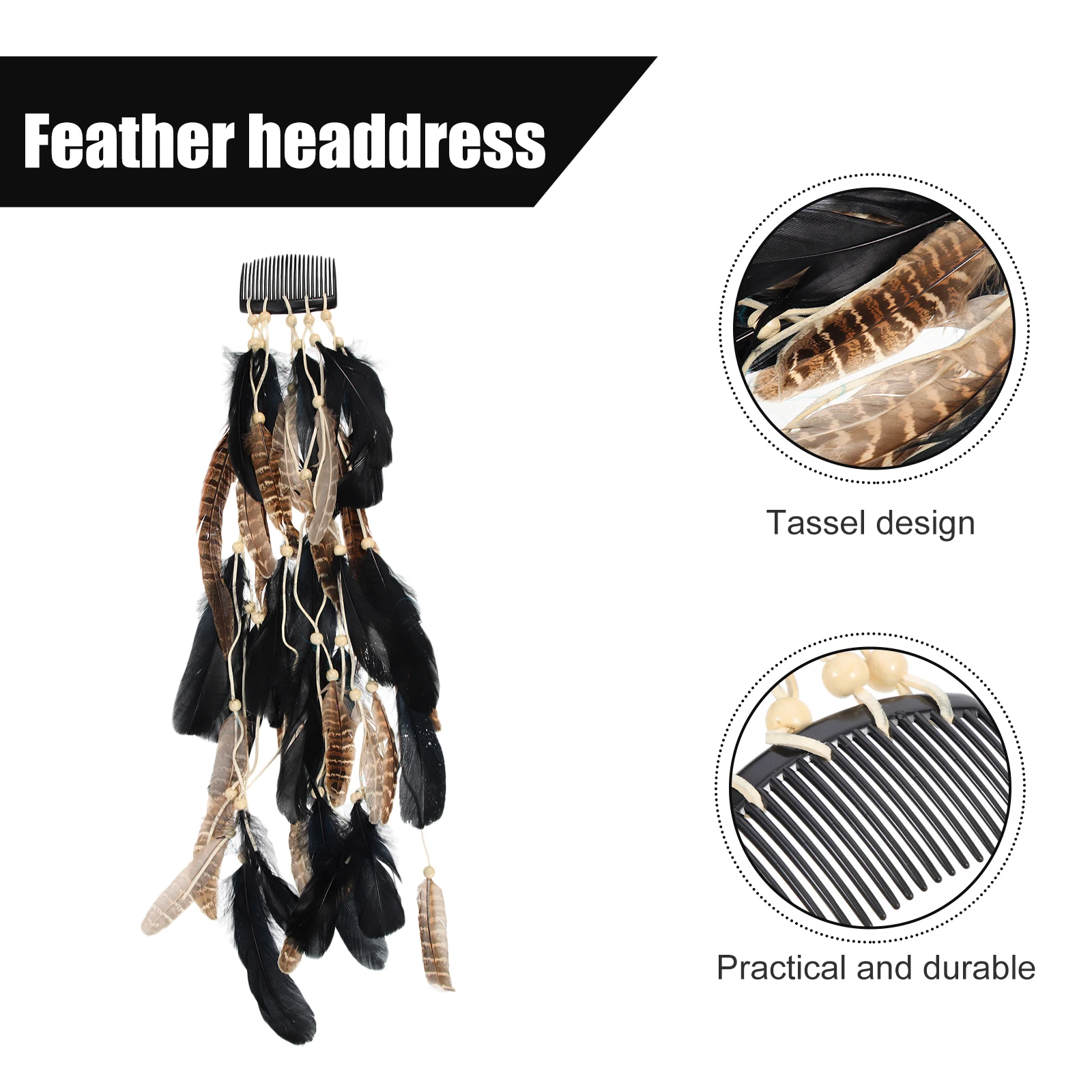 

Bohemian Plume Headband Elegant Plume Hair Decor Indian Costume Accessory Stylish Tassel Headdress Gift for Women