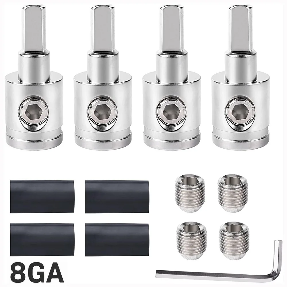 Durable Brass Car Speaker Wire Adapter 0GA 4GA 8GA Heavy-Duty Amp Input Adapter Gauge Reducer Adapter