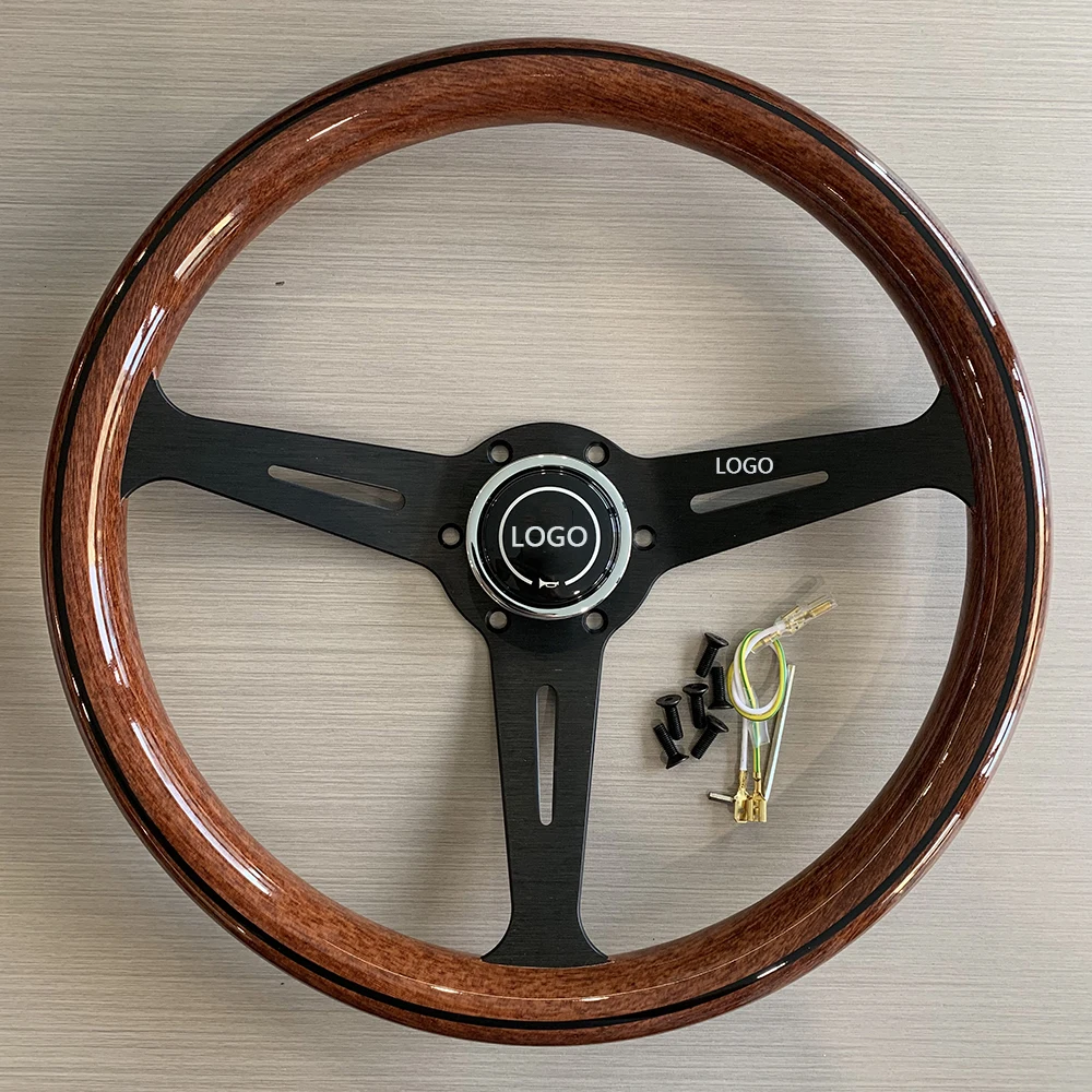 14inch Universal  TIYPEOR 350mm ABS Wood Style Vintage Classic Retro Steering Wheel