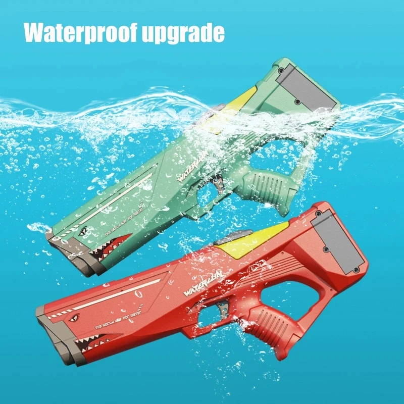 Large Capacity Water Guns Shark Adult Automatic Electric Water Gun Children Outdoor Beach Games Pool Summer High Pressure Toys