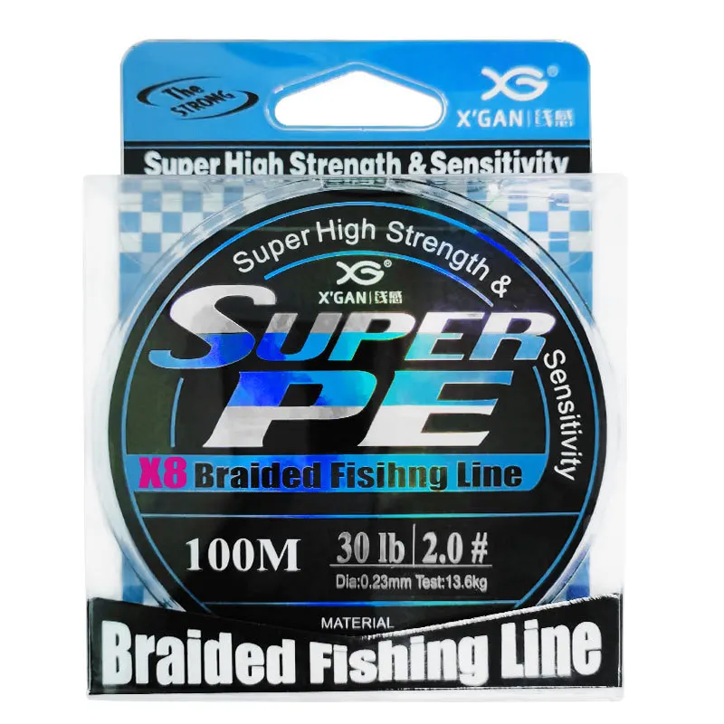 100M  8 Braided PE Fishing Line 0.6-8.0# 3 Colors Smooth Wear-resistant Main Linefor BL30 BL35 Outdoor Lure