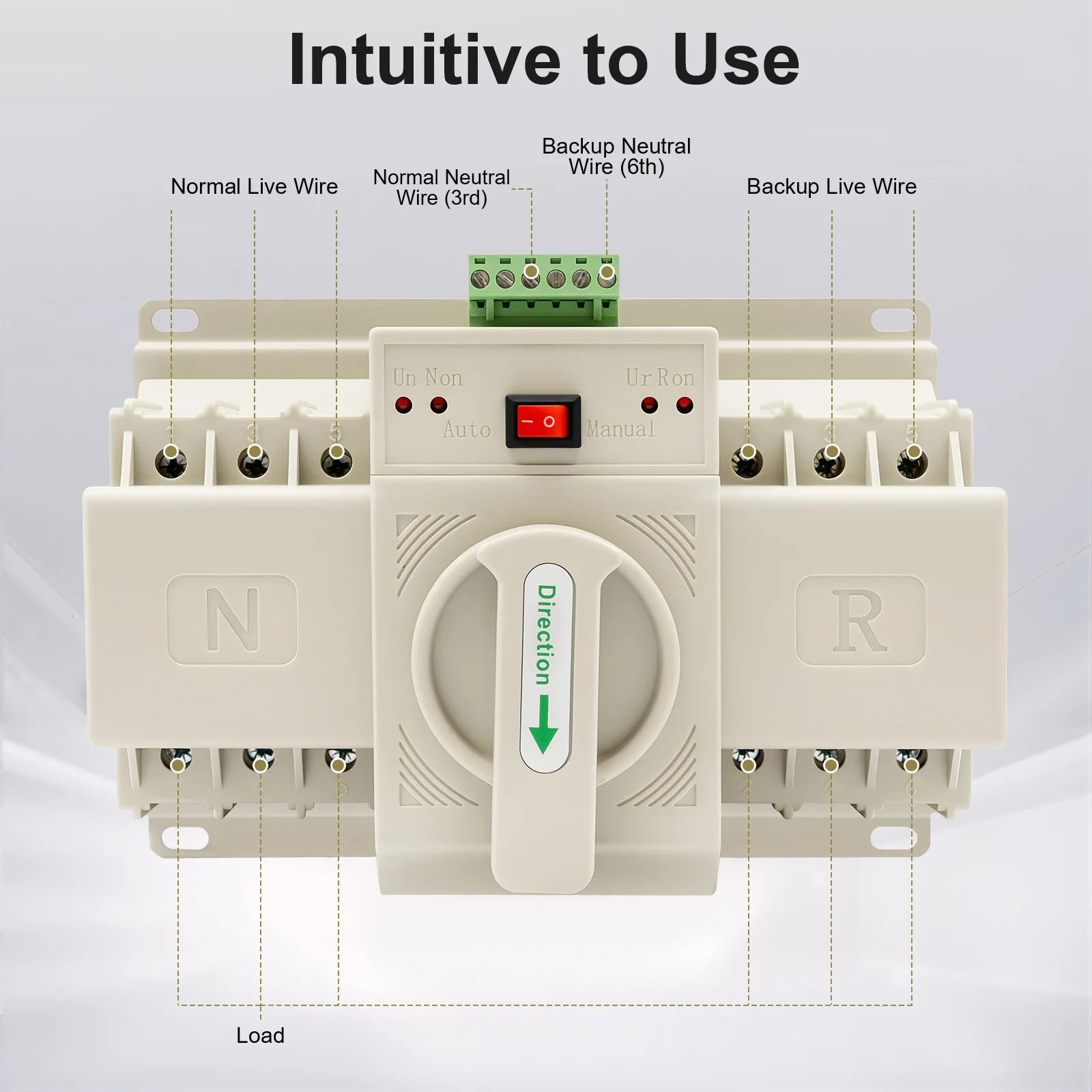 Dual Power Automatic Transfer Switch 3P 63A ATS Dual Power Generator Changeover Switch 110V Mini Electrical Selector Switches