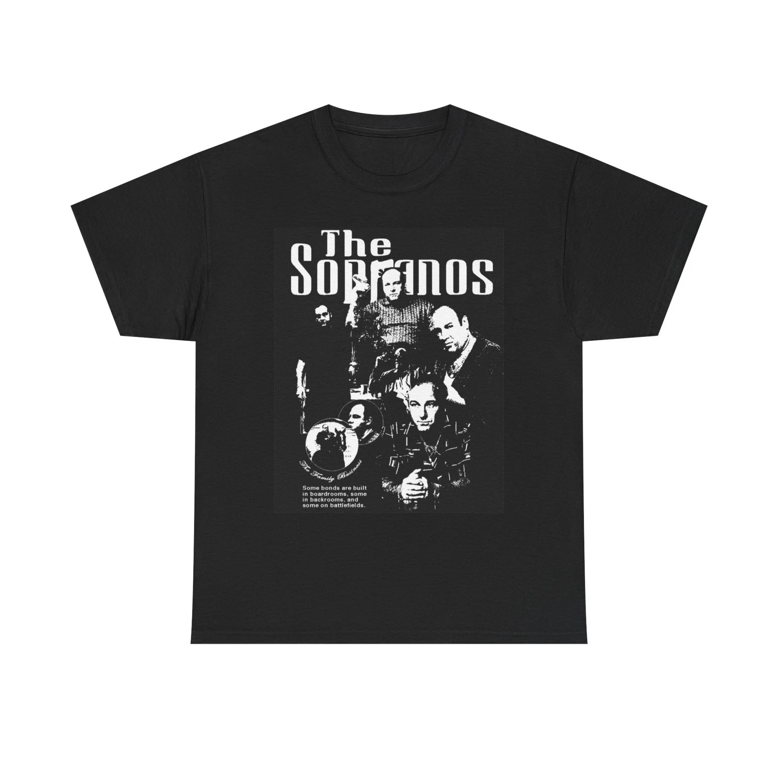الرجال Prue القطن الجرافيك طباعة تي شيرت توني سوبرانو الجرافيك المحملة خمر عشاق الفيلم الرجعية للجنسين القطن الثقيل قصيرة الأكمام