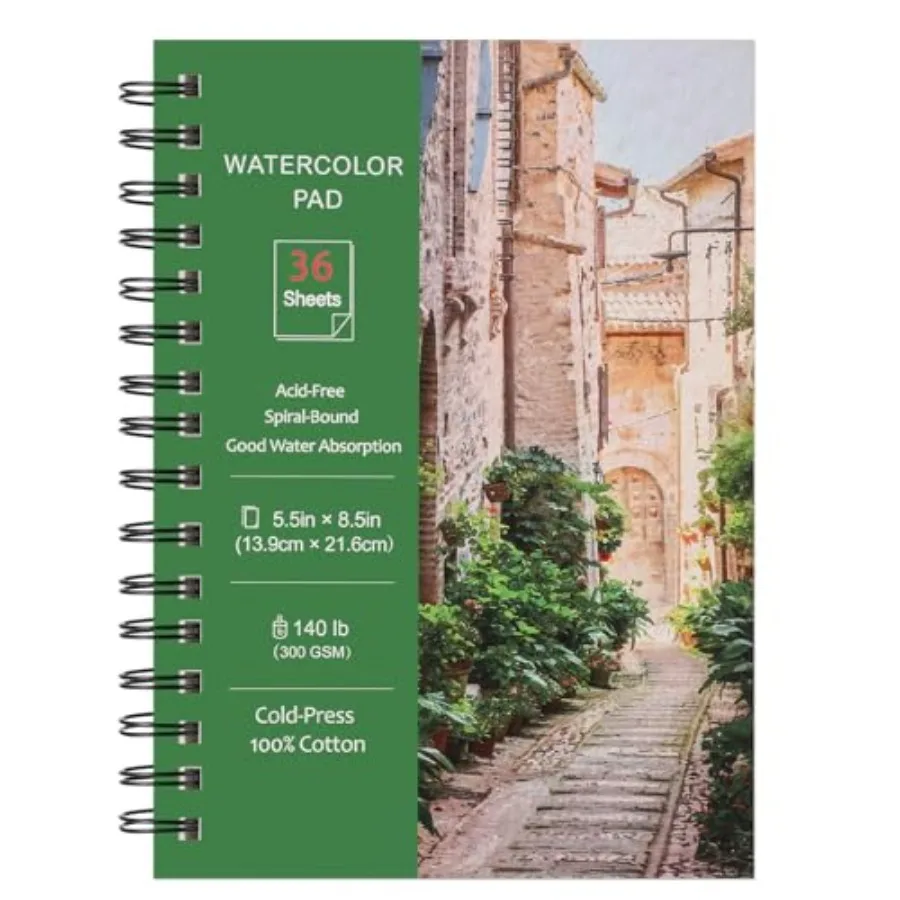 36 Sheets Watercolor Paper Pads 5.5x8.5