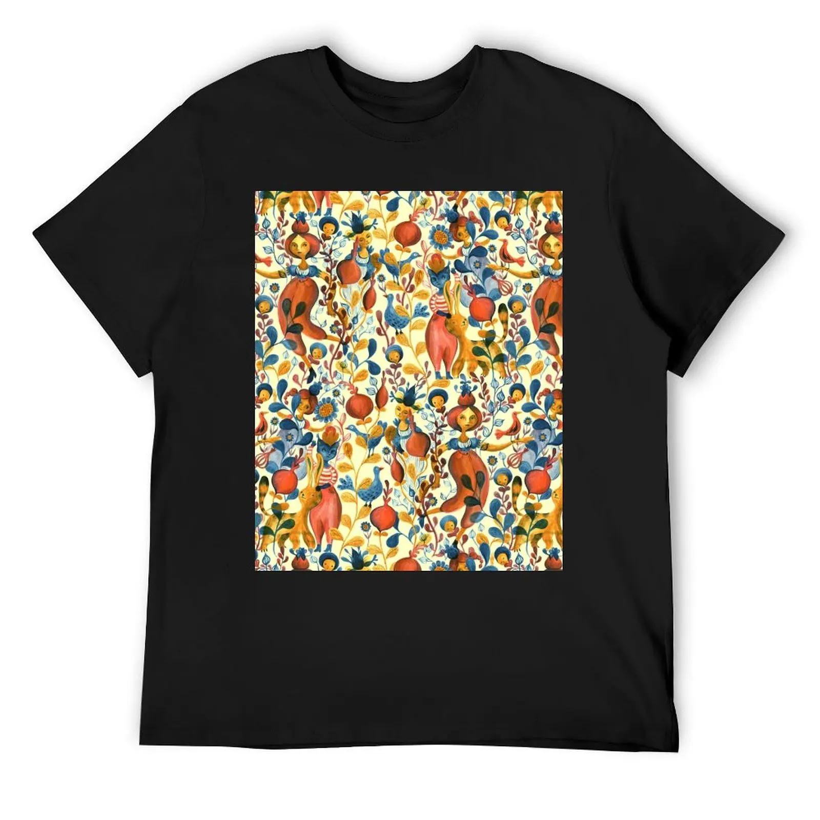 Gouache ladies in warm colors T-Shirt man t shirt graphics workout shirts for men