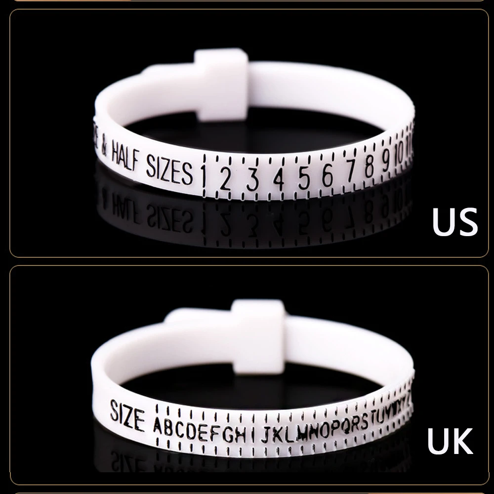 High Quality White/Black Sizes A-Z UK/US/EU/JP Genuine Tester Ring Sizer Measure Wedding Ring Band Finger Gauge