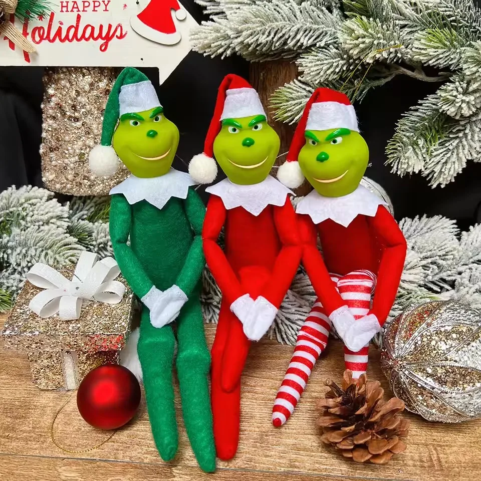 2025 크리스마스 인형 라텍스 인형 재미있는 장난감 홈 데코 크리스마스 장식 귀여운 인형 어린이 휴일 선물 독특한 피규어