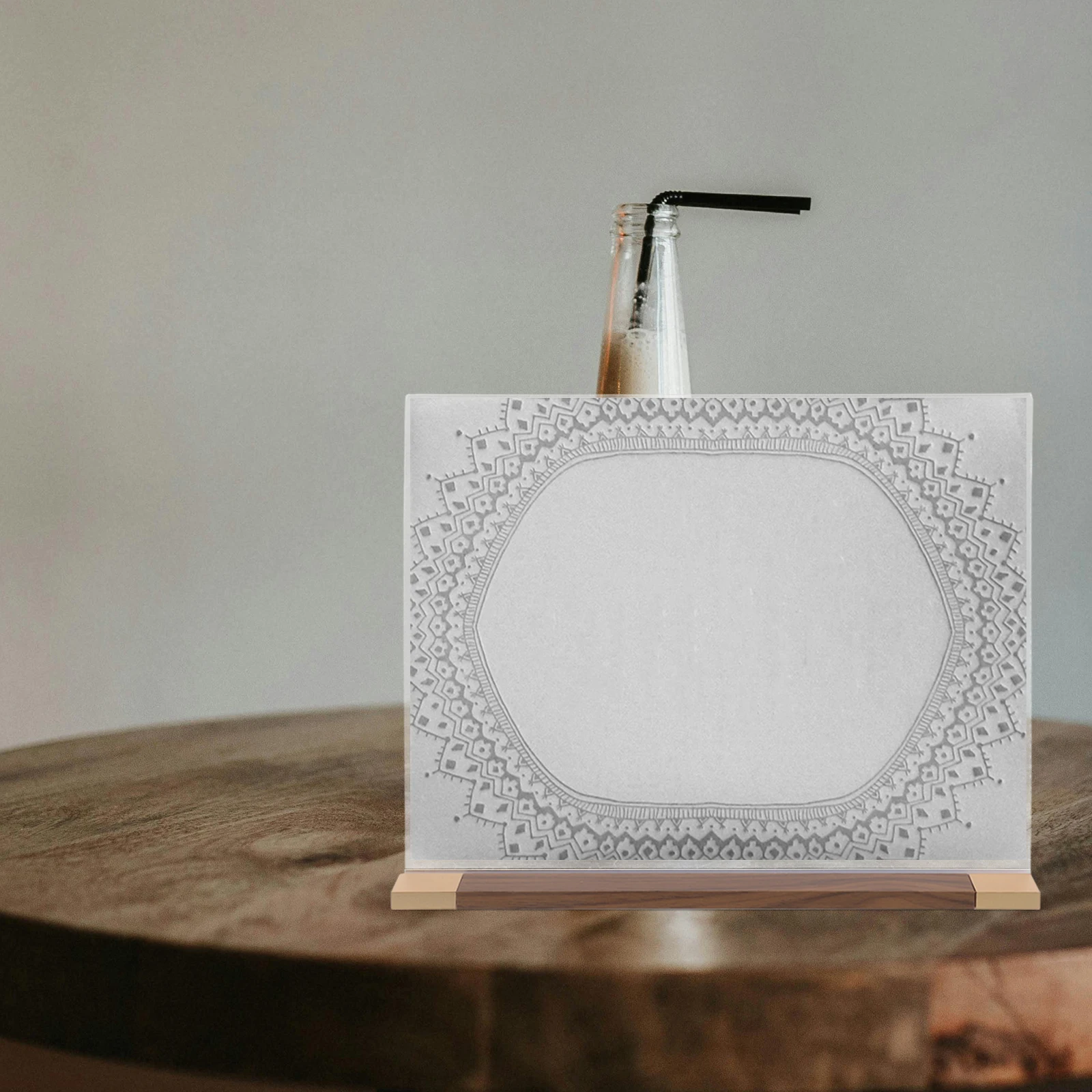 

Walnut Display Stand Acrylic Sign Holder for Restaurant Hotel Conference Exhibition Document Stand Large Size Stable Sturdy