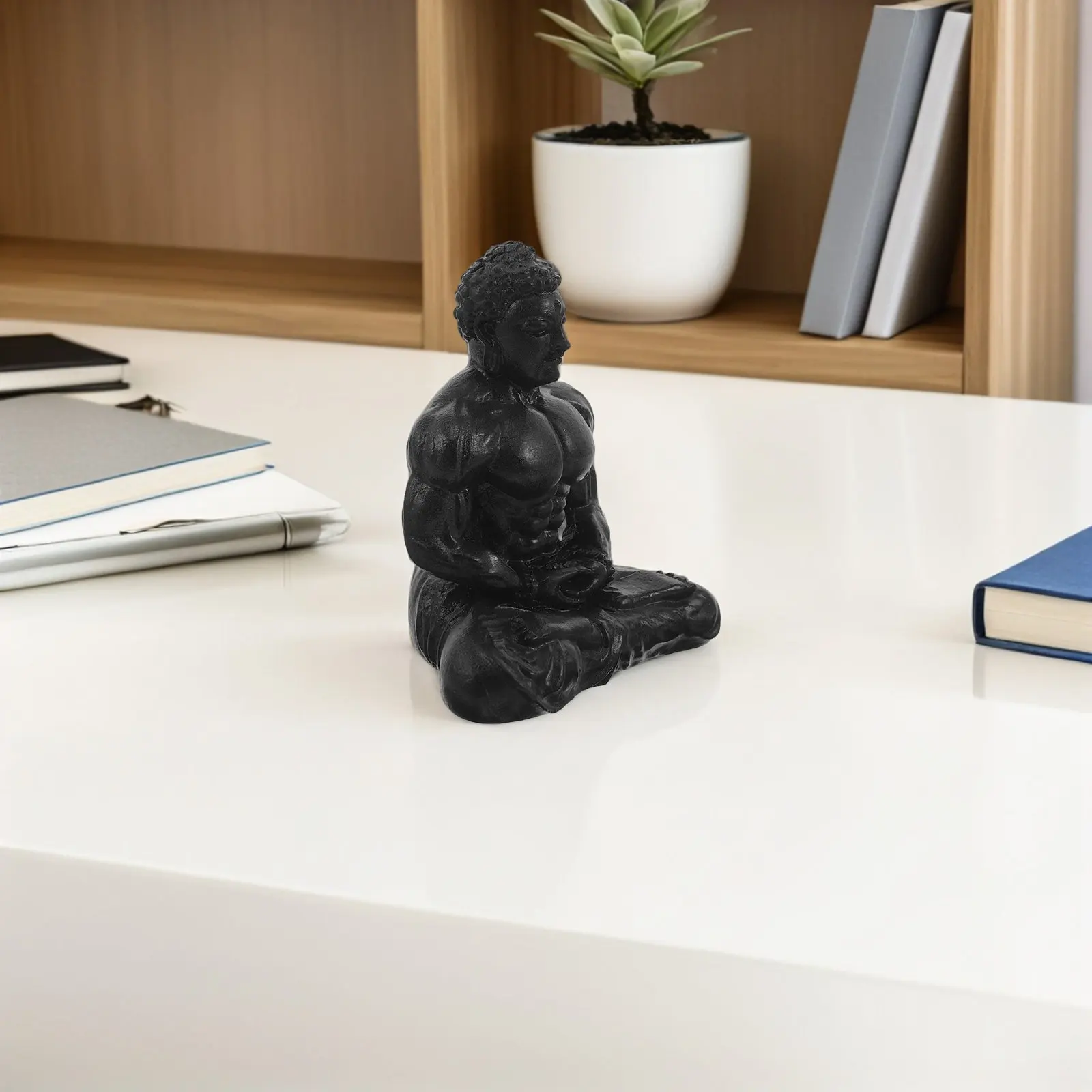 Handmade Resin Buddha Sculpture Vintage Fengshui Ornament for Meditation Room Zen Tabletop Decor Chinese Buddhist Decor Good - view 5