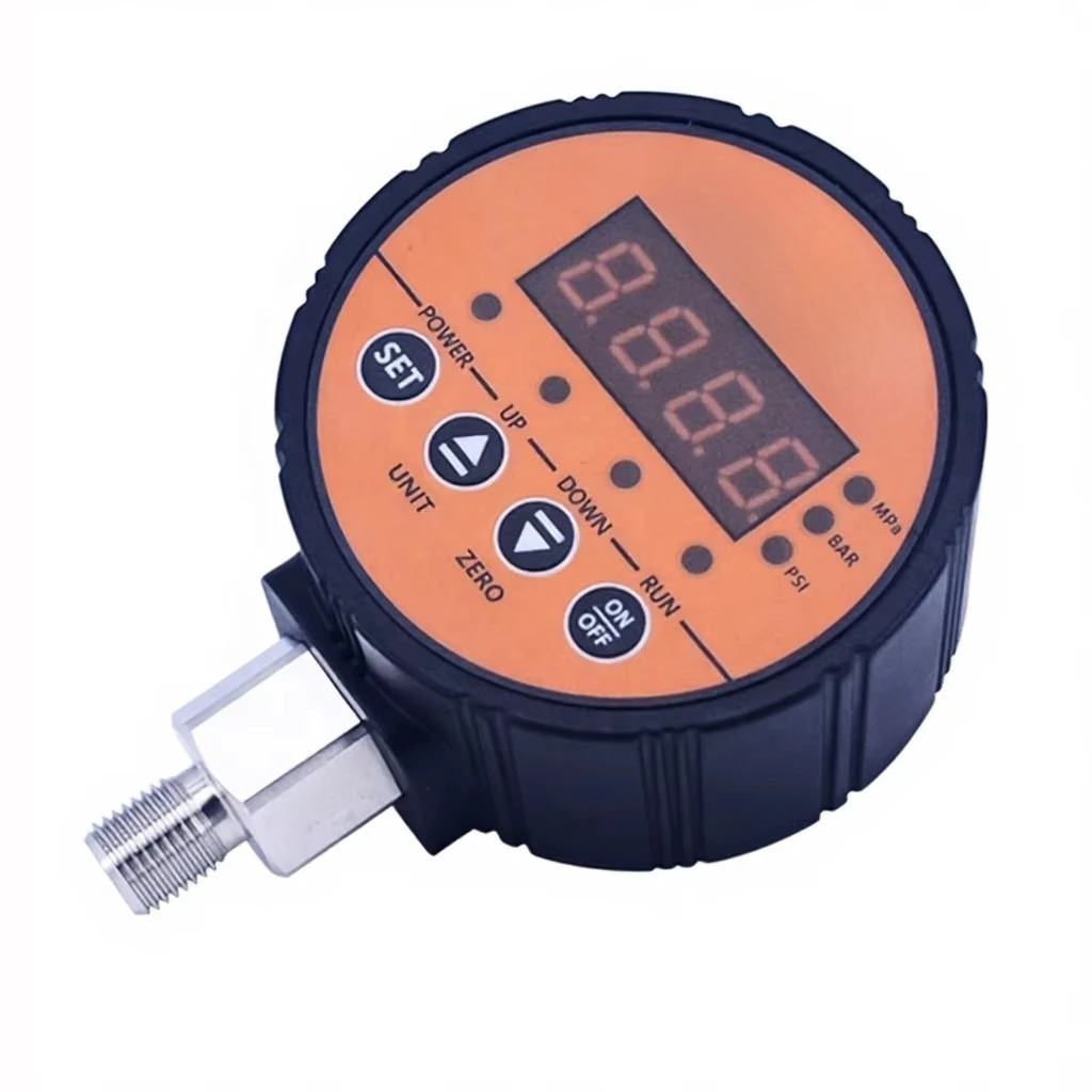 OEM 4 Digit LED Display Air Compressor Water Pump Adjustable Digital Pressure Monitoring Switch for Industrial Application