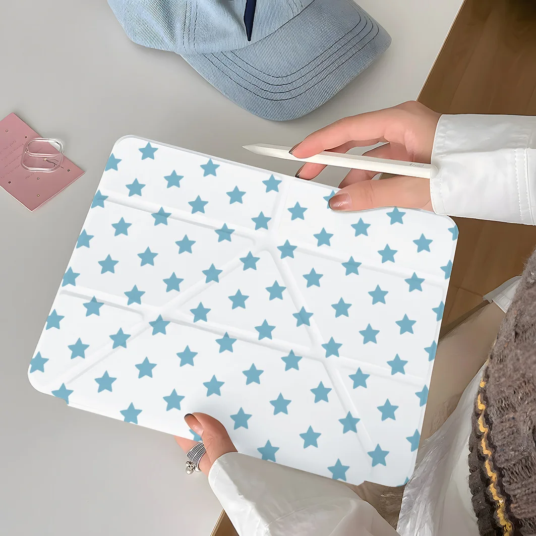 

Чехол с милыми звездами для iPad Air 11, чехол для iPad 10th 11th A16 9th, чехол для iPad Pro11 Air4 5 10,9 10,2 дюйма с держателем для карандашей