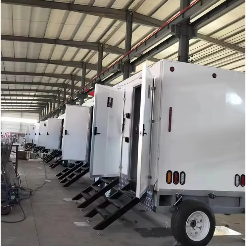Customized Portable Prefab Mobile Toilet Trailer With Shower For Outdoor Rent Parks Bathrooms Home Use Available Portable Toilet