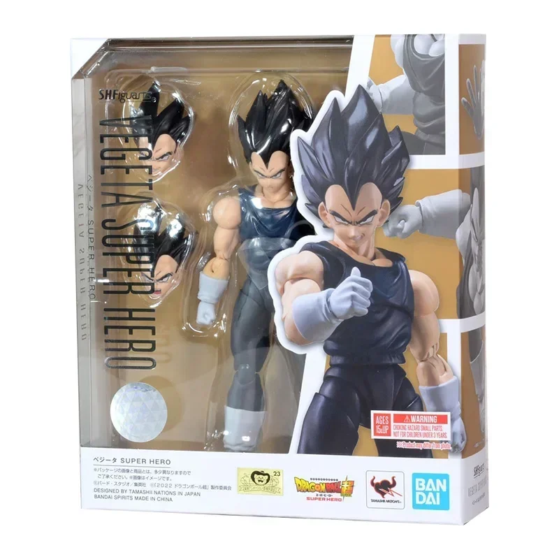 In Stock Bandai Original Dragon Ball SHFiguarts Vegeta Super Hero Anime Action Figure Collection Movable Model Toy Hoilday Gift