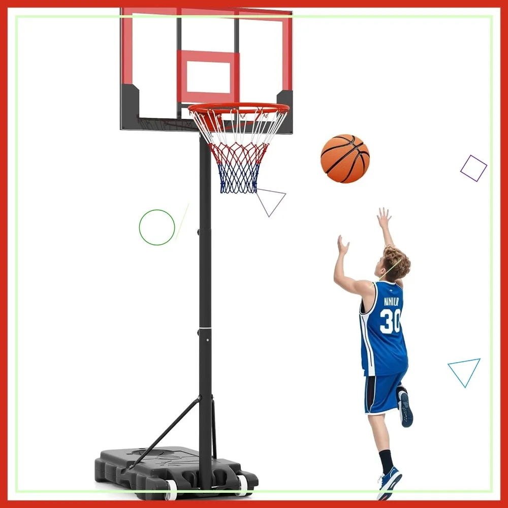 

Регулируемое баскетбольное кольцо 3,3-7 футов, портативная система ворот с колесами, небьющаяся доска для детей, подростков, взрослых