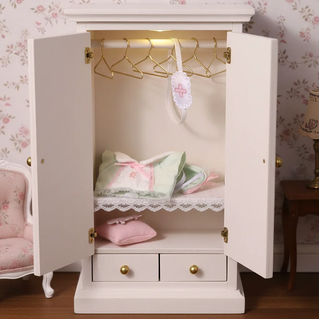 Lovely Dress Up 10CM Clothes Pretend Play Cotton Clothing Set Cosplay Outfit Changing Nurse Uniform Laser Overcoat Replacement