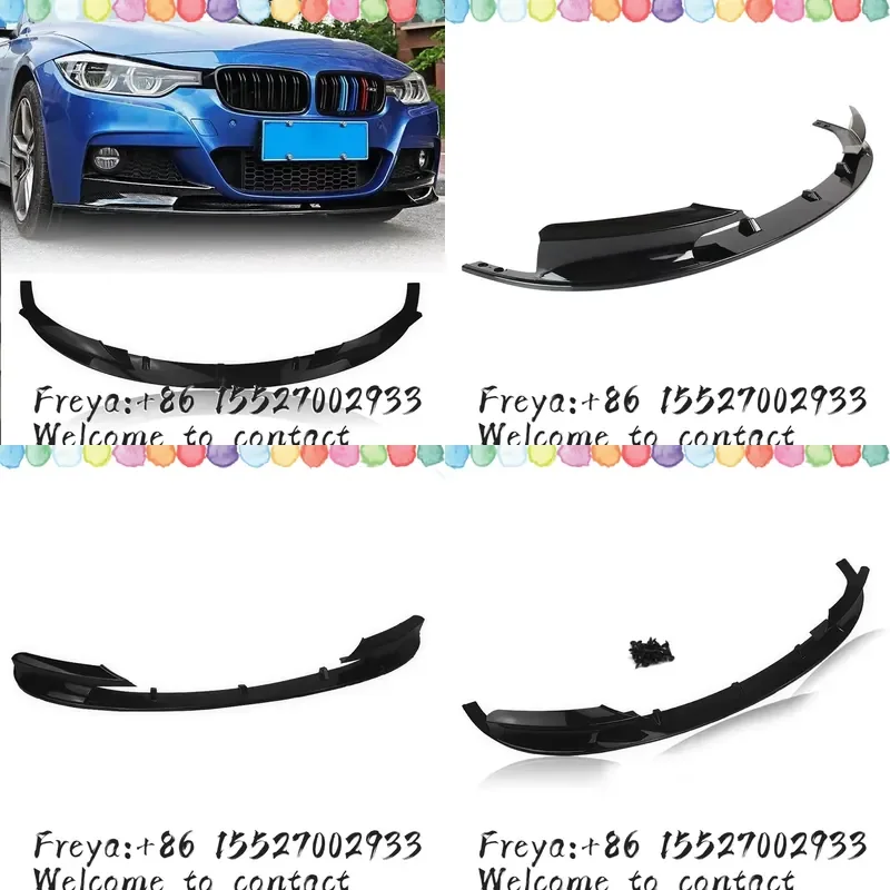 For 3 Series F30 F31 M Sport 320i 328i 330i 335i 2012-18 Front Bumper Spoiler Lip Gloss Black Diffuser Splitter