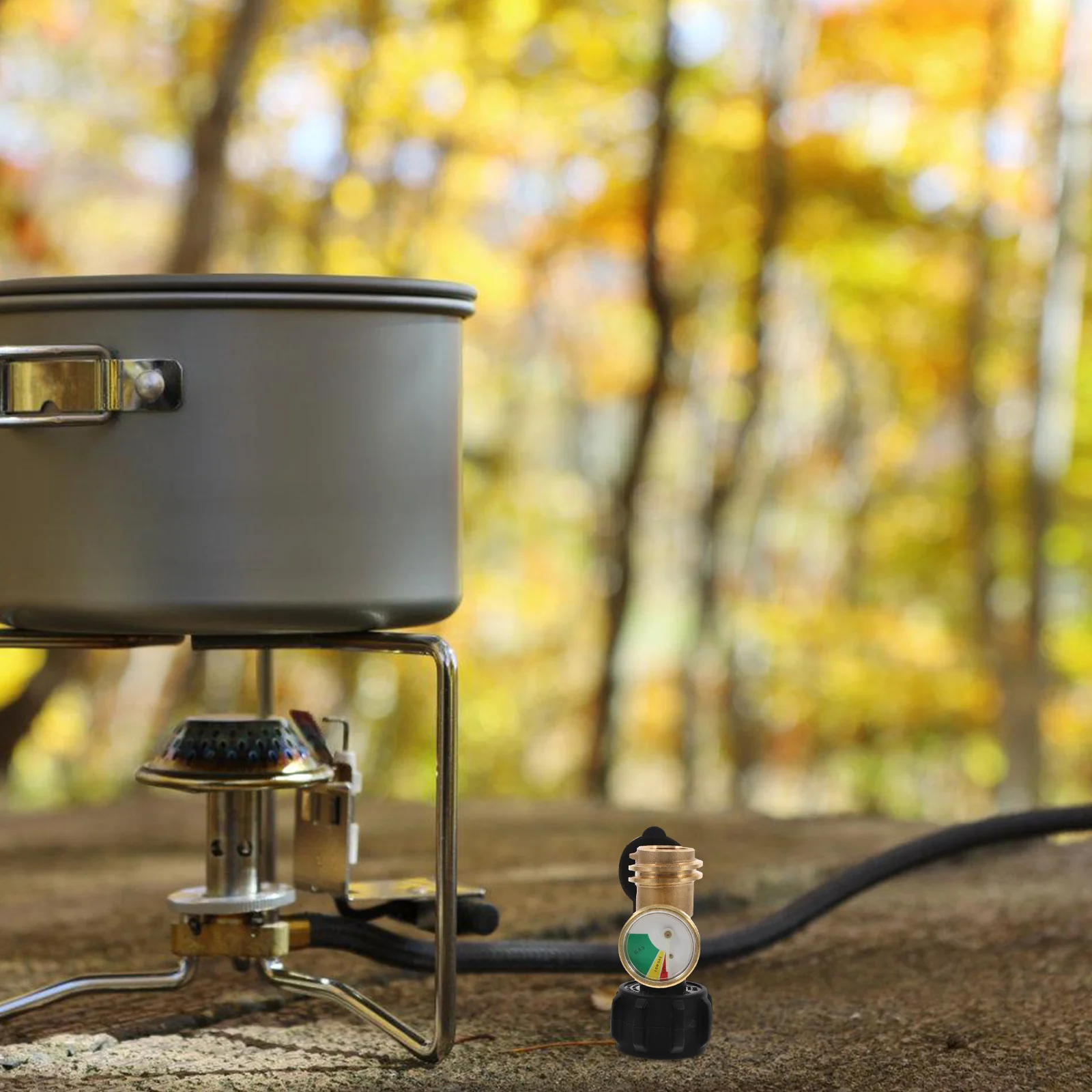 

Propane Tank Adapter Pressure Gauge Durable Copper Gas Level Indicator For Bbq Camping Outdoor Stove Propane Refill Adapter