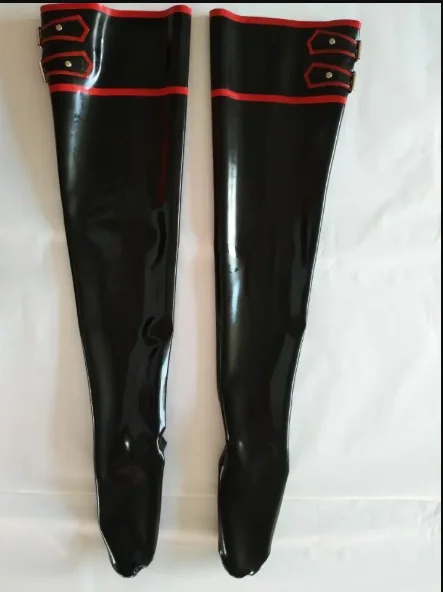 

Pure Latex Gummi Rubber Simple stockings Cosplay uniform Masquerade Size S-XXL