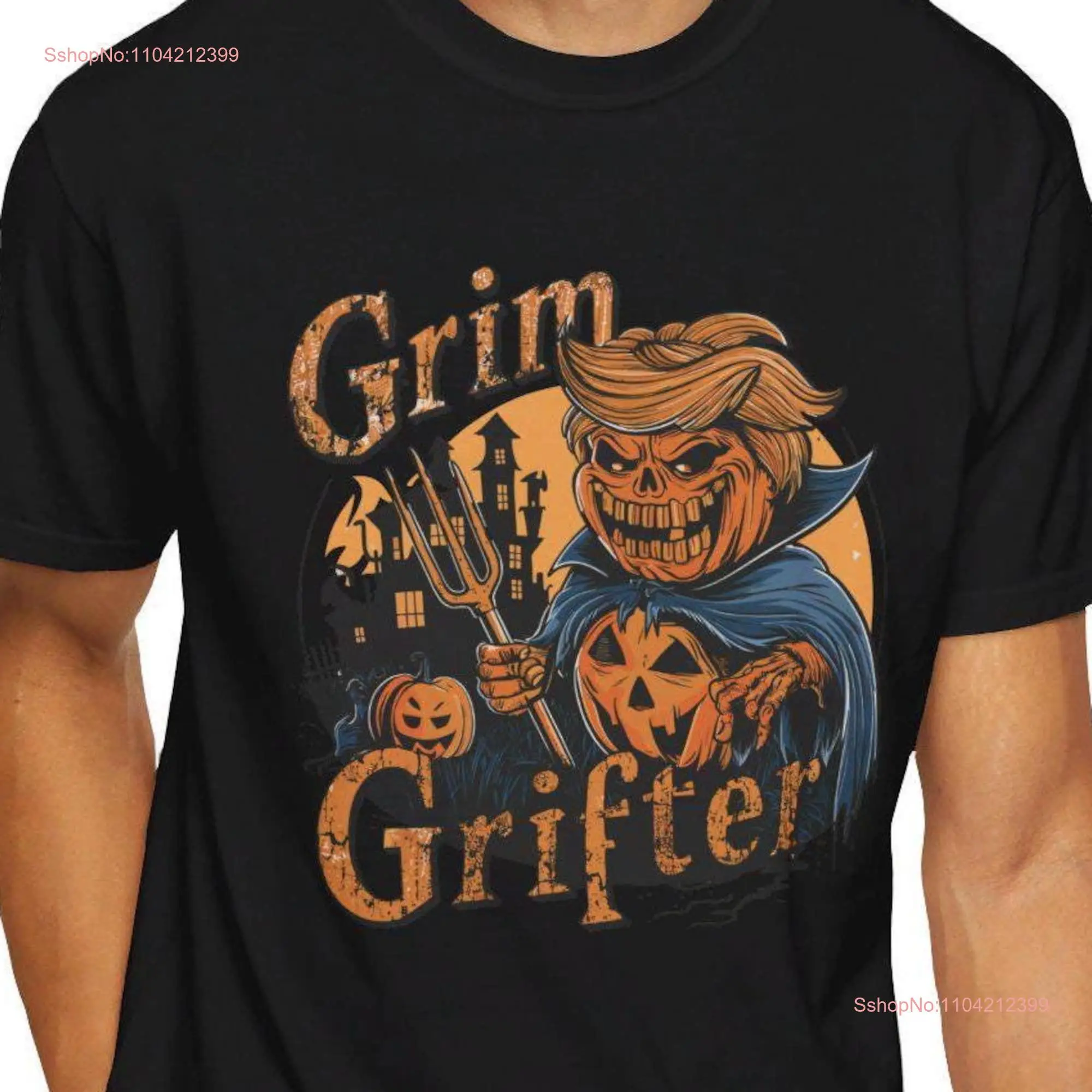 Halloween T Shirt Grim Grifter Parody Comfort Colors 1717 Garment Dyed Pumpkin Politics Democrat Spooky Voter Election