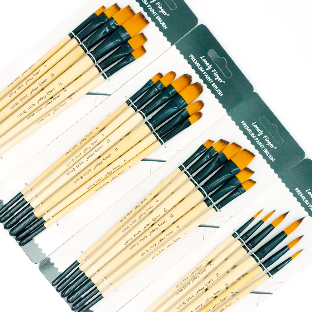 6/24pcs Paint Brushes Set for Acrylic Painting, Watercolor Acrylic Paint Brush, Artist Paintbrushes for Body Face Rock Canvas,