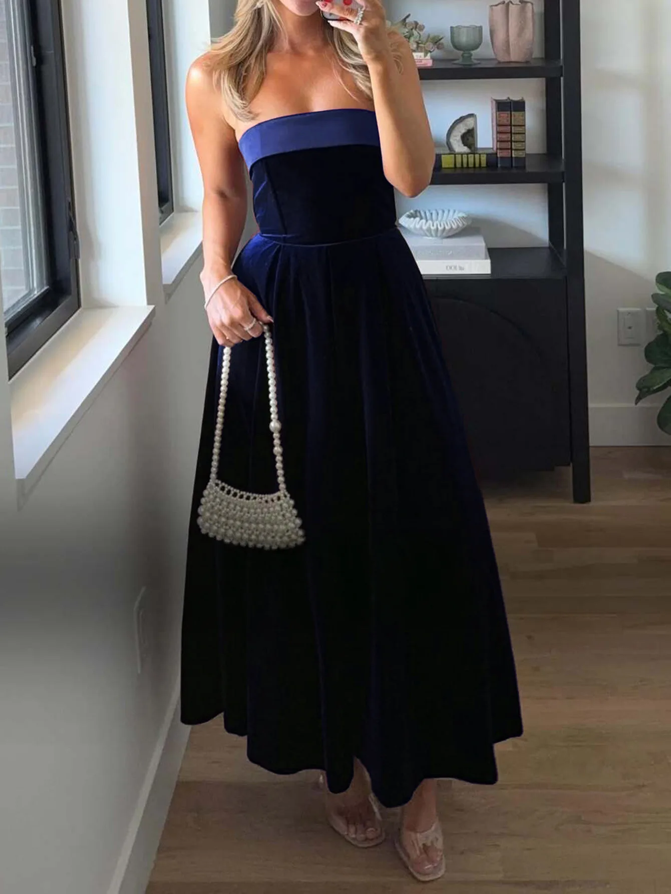 2025 Women Dress Elegant Fashion Beautiful Women's Dresses Party Night Dress Elegant Strapless Solid Color Long Dress for Women