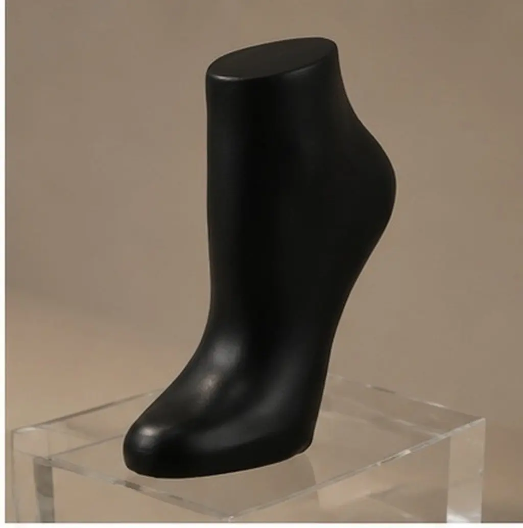 Black Resin Foot Display Mannequin Left Foot Anklet Bracelet Holder Stand Retail Store Jewelry Chain Sock Stocking Display