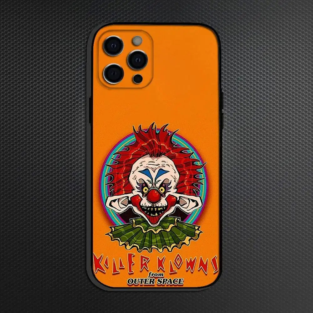 ゲームキラークラウンズ・フロム・アウタースペース iPhone 16,15,14,13,12,11 Plus,Pro Max用スマホケース、ソフトシリコンブラックカバー