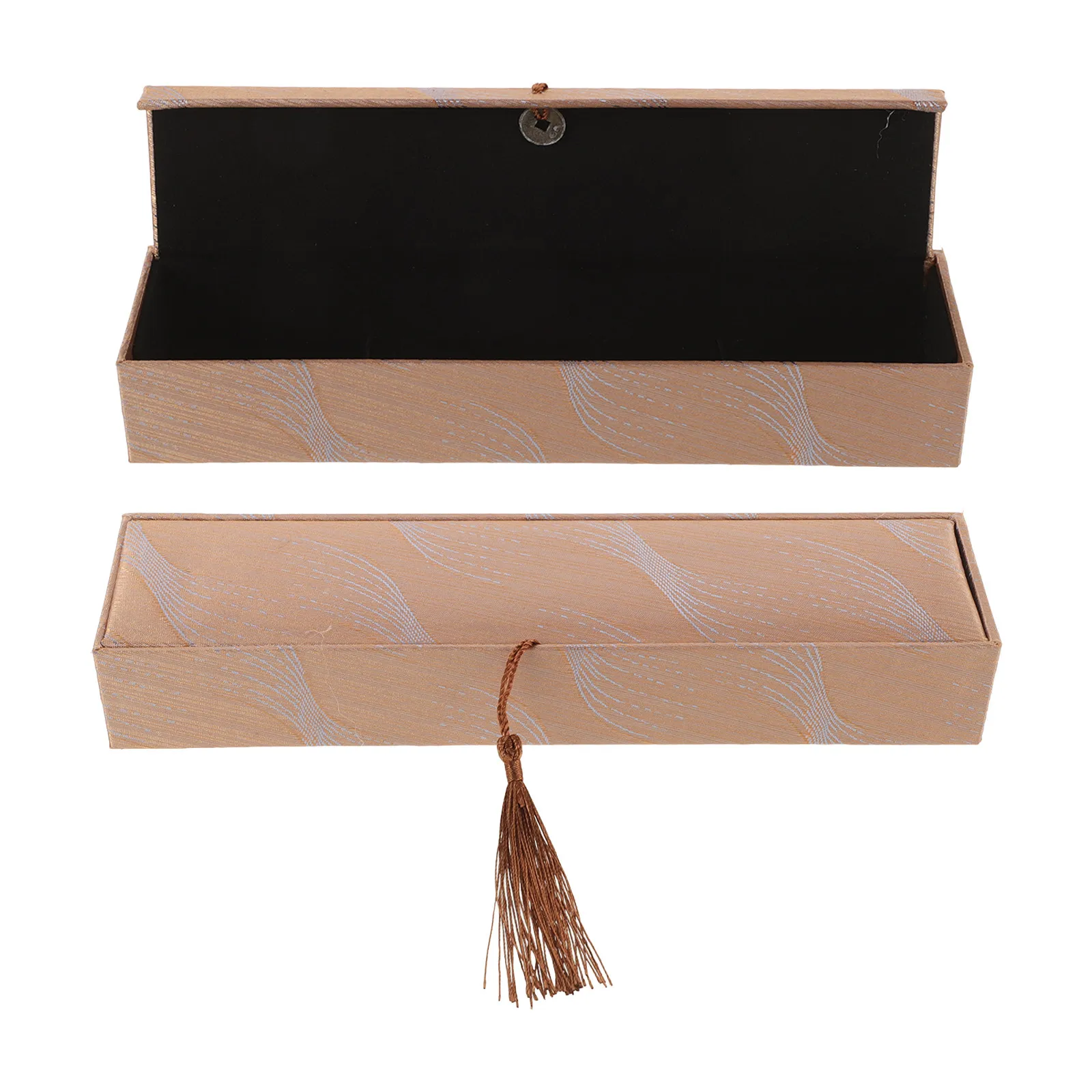 2Pcs Vintage Chinese Style Jewelry Box Tassel Design Necklace Ring Pendant Storage Case Travel Organizer Necklace Case