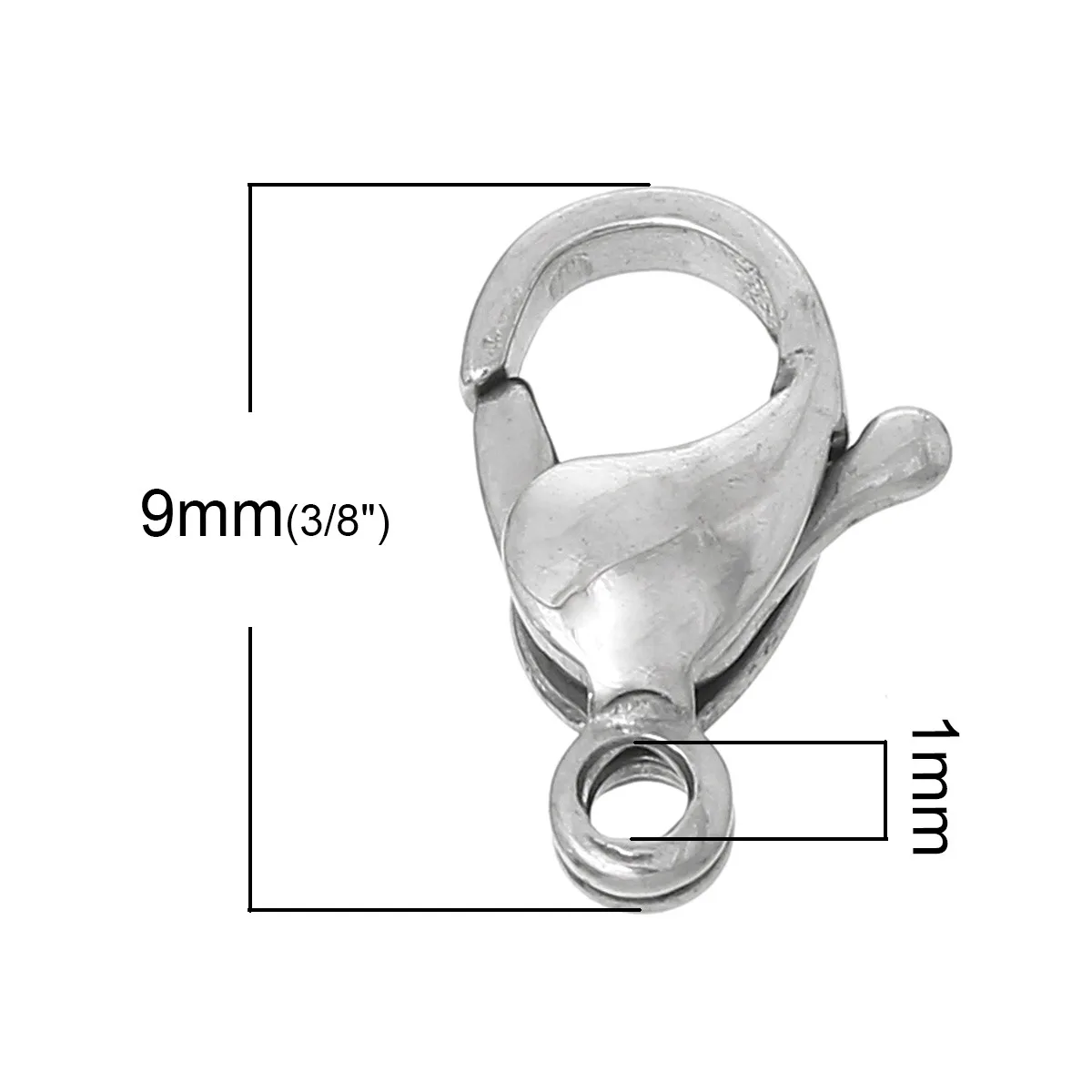 10pcs 6 7 8 9mm Stainless Steel Lobster Clasps Silver Color End Clasp Women For DIY Jewelry Making Necklace Bracelets Findings