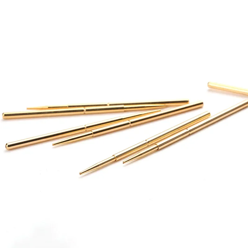 100PCS Gold-plated Spring Test Pin PA100-F Pointed Four Claw Outer Diameter 1.36mm Needle Length 33.35mm for Testing