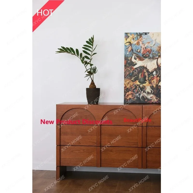 X Arched Door Denmark Retro Custom Chest of Drawers Side Cabinet Furniture Storage Drawer Arc living room  furniture