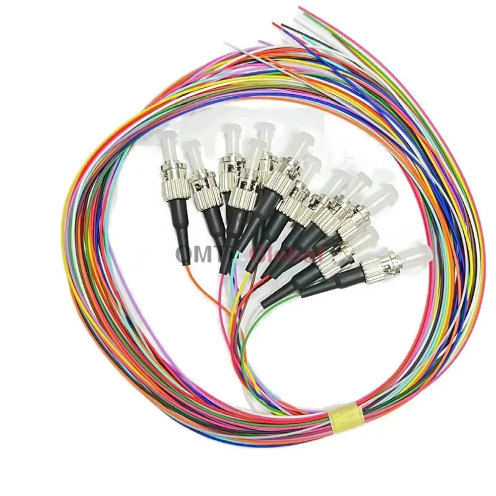 12Pcs/Pack Core Telecom Grade 12 Color Single Mode Jumper FTTH Square SC LC ST FC UPC APC Fiber Optic Pigtail