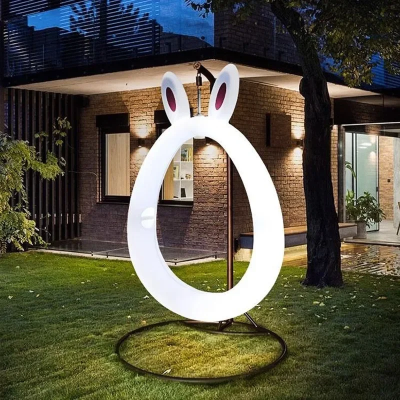 Rabbit camping hammock courtyard B&B villa cradle chair hanging chair solar landscape light