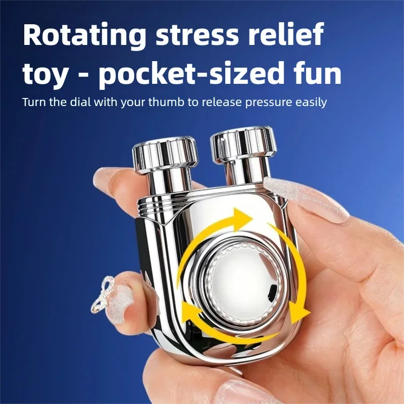 Rotating Stress‑Relief Gyro Windproof Inflatable Lighter, Type Direct Jet Green Flame Lighter, Triple‑Rotation Creative Gift