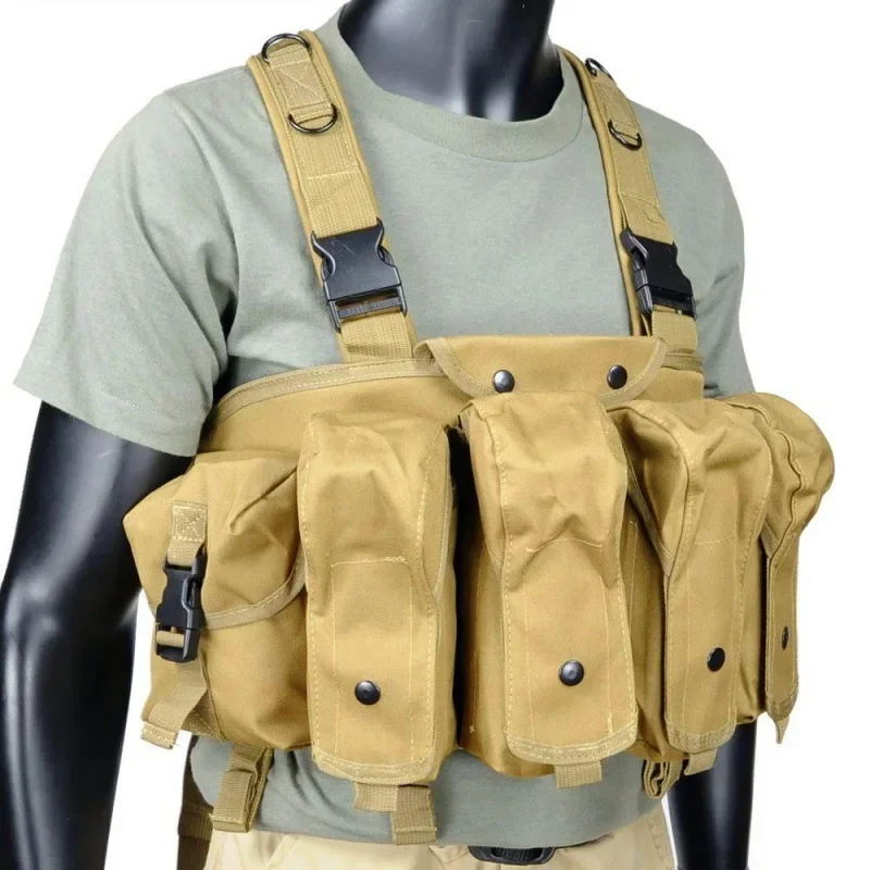 AK Chest Rig Vest AK 47 Molle Pistola giocattolo Portariviste Custodia per sport all'aria aperta Portapiatti Gilet da caccia per addestramento