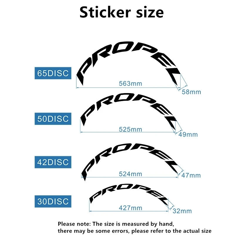 PROPEL 자전거 바퀴 세트, 로드 바이크 스티커, 맞춤형 장식, 방수 선스크린 사이클링 데칼, 두 바퀴