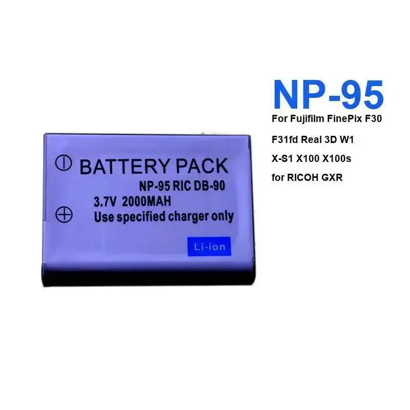 بطارية الكاميرا NP-95 2000Mah لـ Fujifilm Finepix F30 F31fd Real 3D W1 X-S1 X100 X100s Ricoh Gxr #1