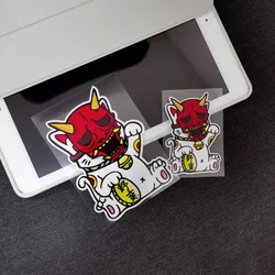 JDM Masked Lucky Cat Reflective Cartoon Decor Motorcycle Motorbike Body Fuel Tank Decal Waterproof Accessories Helmet stickers