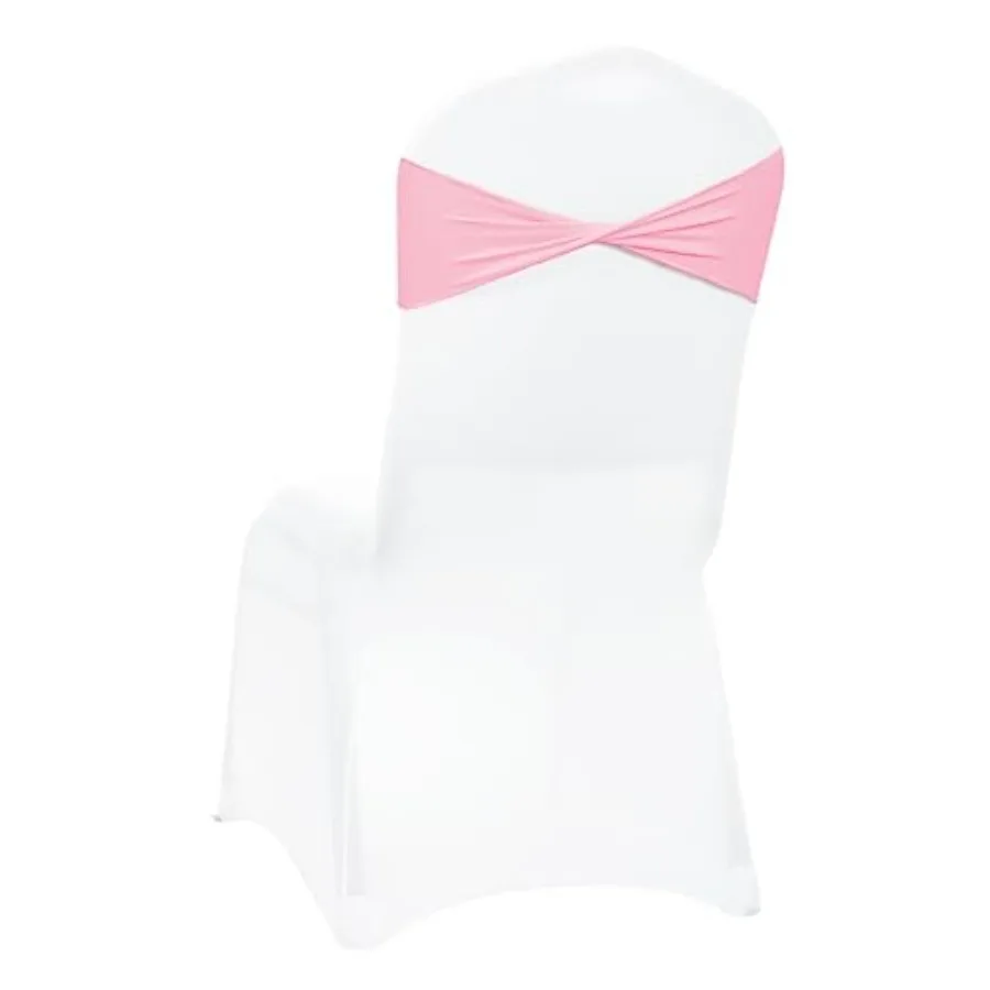 

Pack of 0 Spandex Chair Sashes Bows Without Buckle Stretch Elastic Banquet Universal Folding Chair Band Tie with for Wedding Pa