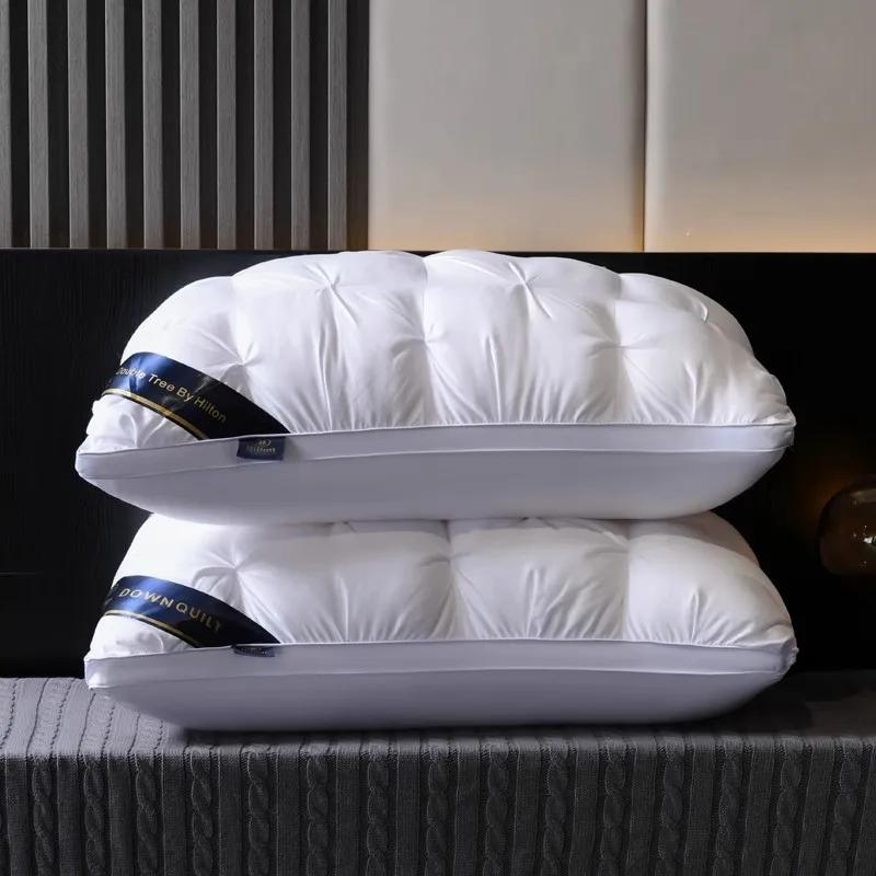 Five Star Hotel Pillow 48x74cm Pillow Core For Home Deep Sleep Neck Protection Without Collapsing Velvet Fiber Breathable Pillow