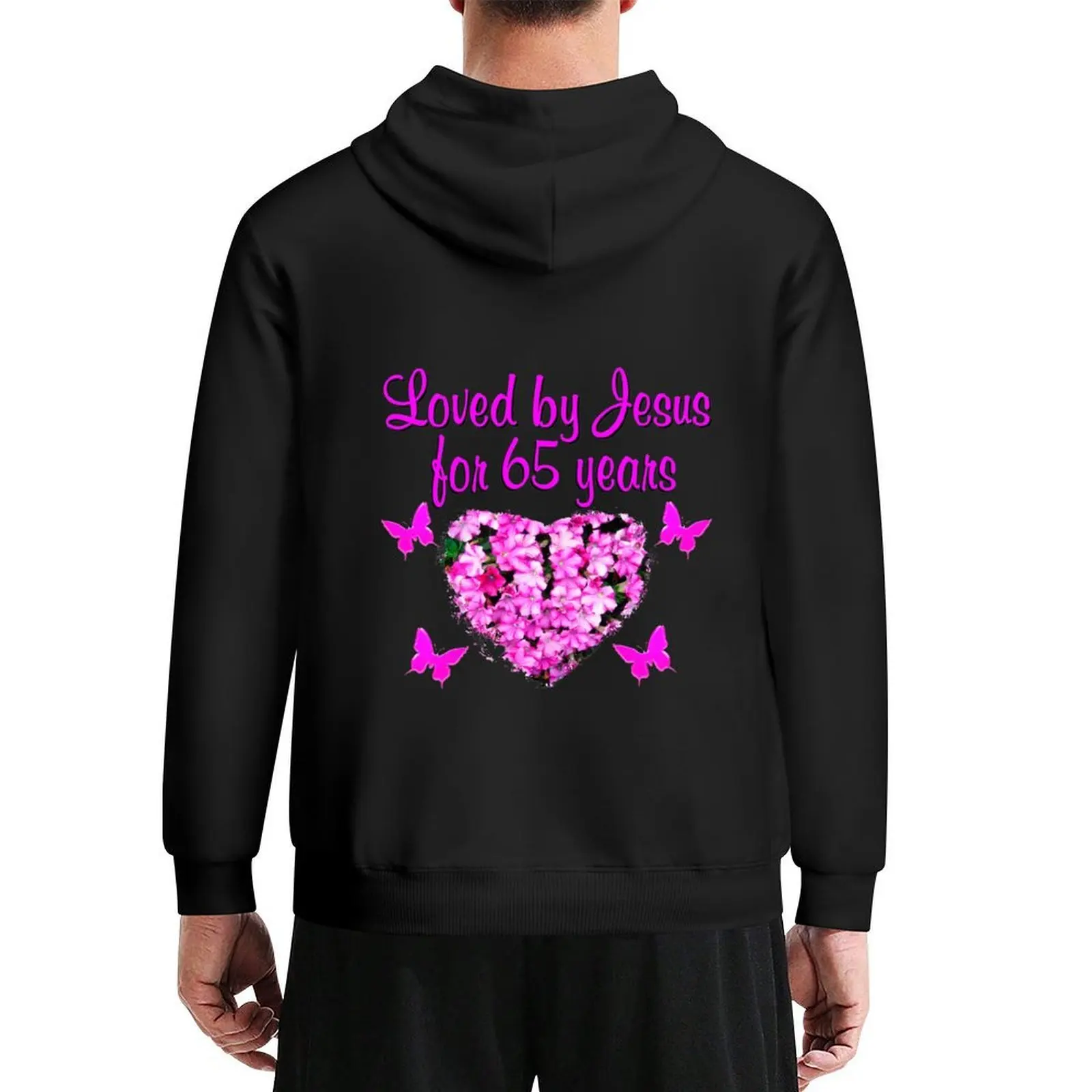

PRETTY PINK WILD FLOWER 65TH BIRTHDAY PHOTO Hoodie blouse men's sweat-shirt men's coat men's clothes pullover hoodies