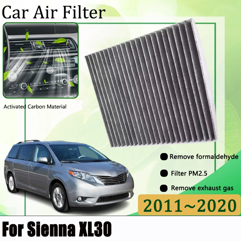 

Car Cabin Air Filter For Toyota Sienna XL30 30 3rd Gen 2011-2020 Front Grill Auto Filters Carbon Fiber Automobile Wearing Parts