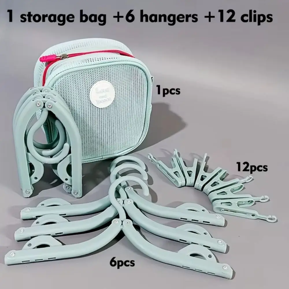 with Storage Bag Foldable Hanger Ultra Light Save Space Travel Drying Rack Load-Bearing Strong Anti Slip Clothes Rack